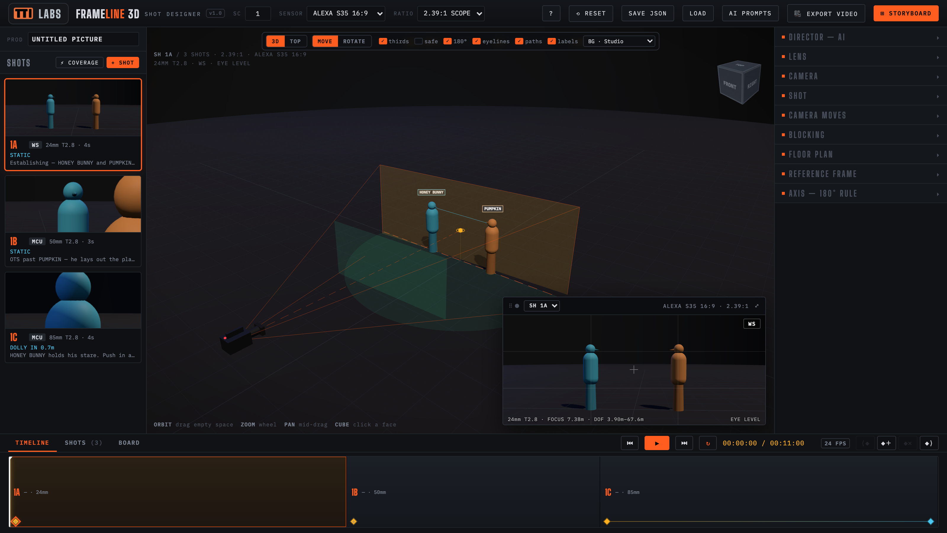 Frameline 3D — Shot-Designer
